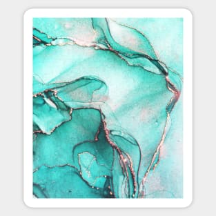 Cyan liquid marble pattern Sticker